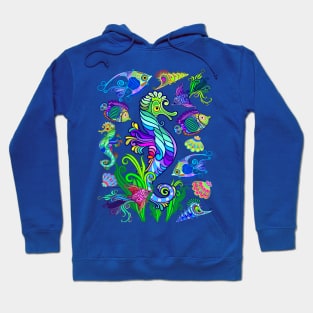 Marine Life Exotic Fishes & SeaHorses Hoodie